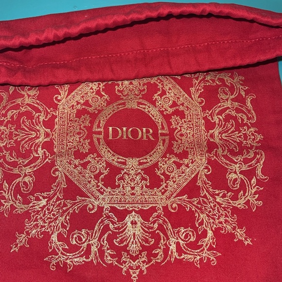 DIOR limited edition lunar new year red and gold dustbag drawstring pouch - Picture 4 of 4